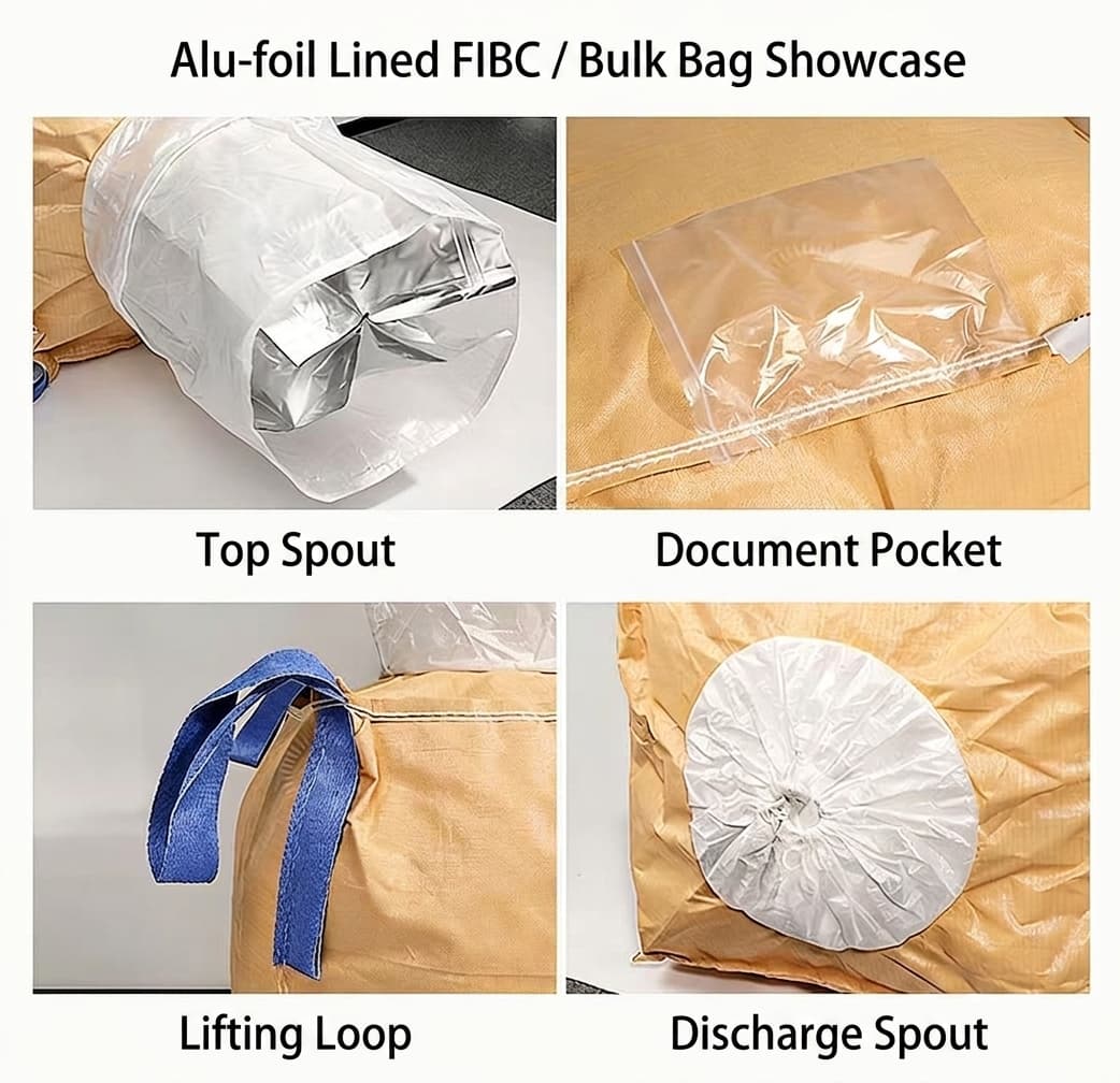 1-2 Ton Battery Powder FIBC Bags - Aluminum Foil Liner, Moisture Barrier & Light-Proof